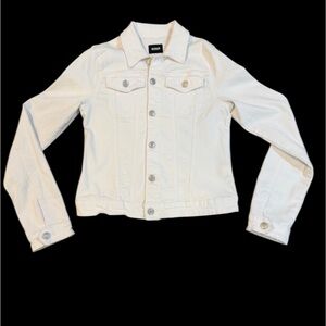 HUDSON White Denim Jacket Classic Fitted Jean Jacket